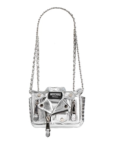 MOSCHINO ショルダーバッグ シルバー 革（なめし加工）