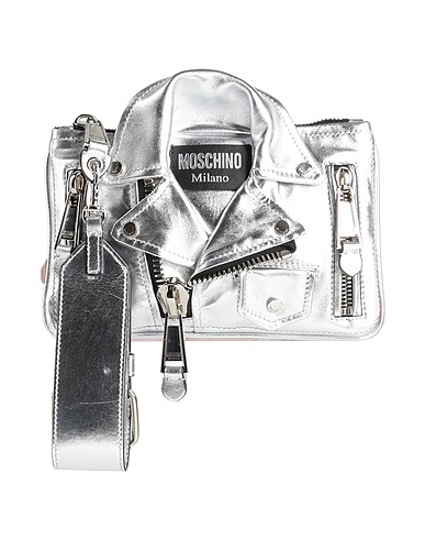 MOSCHINO Borsa a mano Argento Pelle