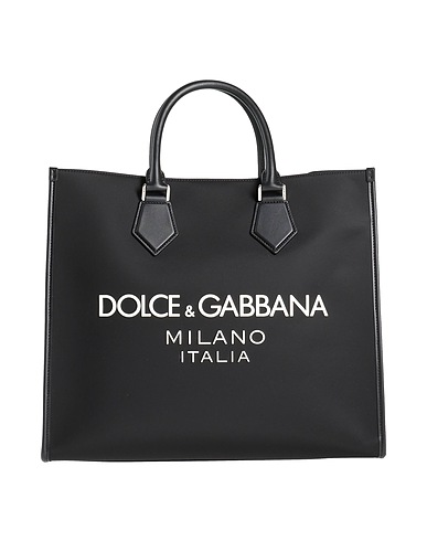 DOLCE&GABBANA Handbag Black Leather, Textile fibres