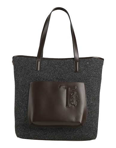 TOD'S ショルダーバッグ チャコール 革（なめし加工） / 紡績繊維