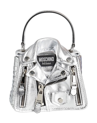 MOSCHINO Handbag Silver Leather