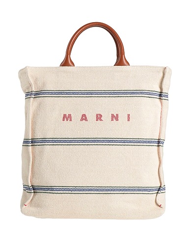 MARNI Handbag Ivory 80% Cotton, 20% Polyester, Cow leather, Brass, Zamak