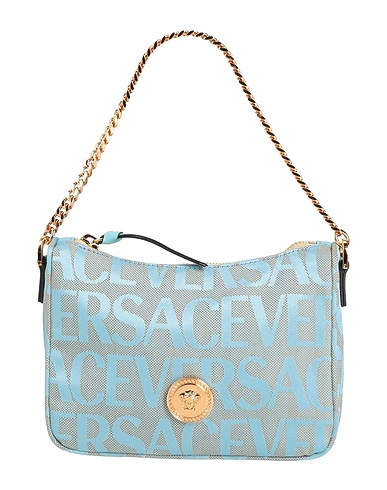 VERSACE Handbag Sky blue 60% Polyester, 40% Cotton