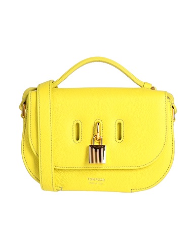 TOM FORD Handbag Lime green Bull skin, Calfskin