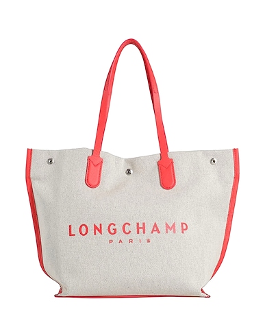 LONGCHAMP Handbag Off white Textile fibres, Cowhide