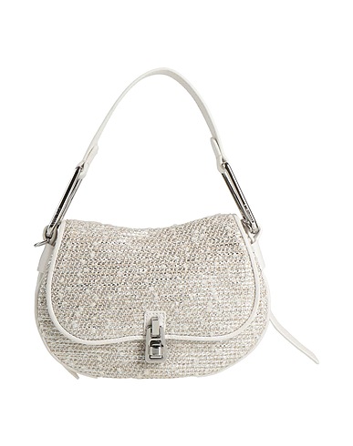 COCCINELLE Handbag White Leather, Textile fibres
