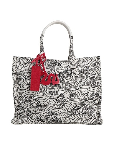 COCCINELLE Handbag White Textile fibres