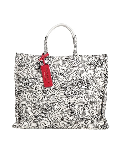 COCCINELLE Handbag White Textile fibres