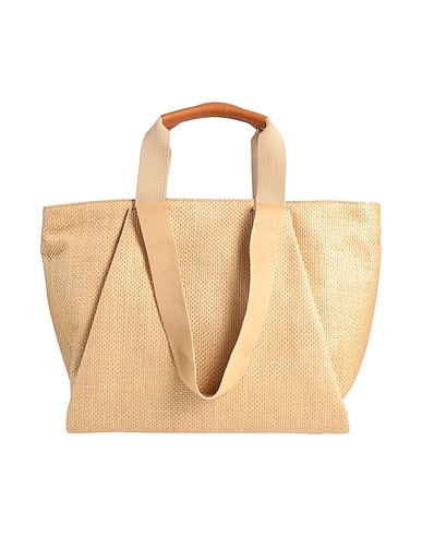 COCCINELLE Handbag Beige Textile fibers, Leather