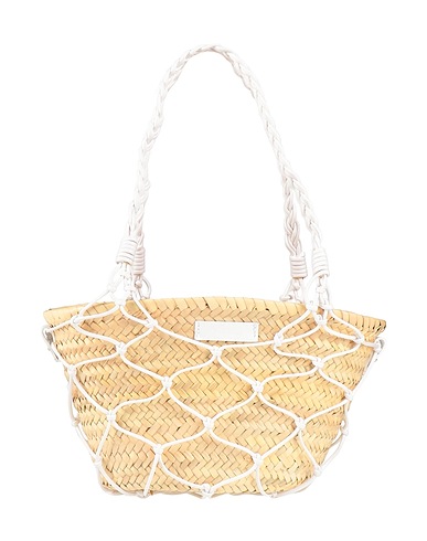 CATARZI 1910 Schultertasche Weiß 50% Palmblätter, 50% Baumwolle, Leder