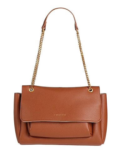 CARACTÈRE Shoulder bag Tan 100% Polyurethane, Metal