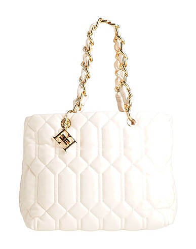ELISABETTA FRANCHI Handbag Cream 45% Polyester, 30% Polyurethane, 20% Wood fibres, 5% Other Fibres