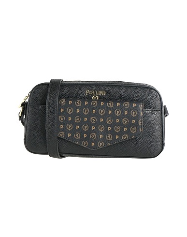 POLLINI Across-body bag Black 80% Polyurethane, 20% PVC - Polyvinyl chloride