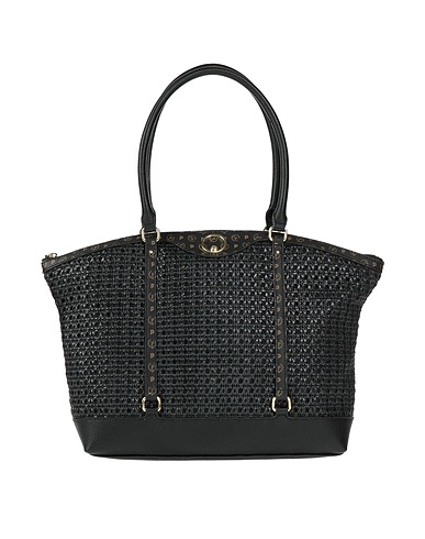 POLLINI Handtasche Schwarz Gewebefasern