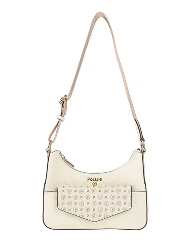 POLLINI Shoulder bag Ivory 80% Polyurethane, 20% PVC - Polyvinyl chloride