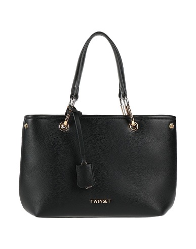 TWINSET Handbag Black 100% Polyester, Polyurethane
