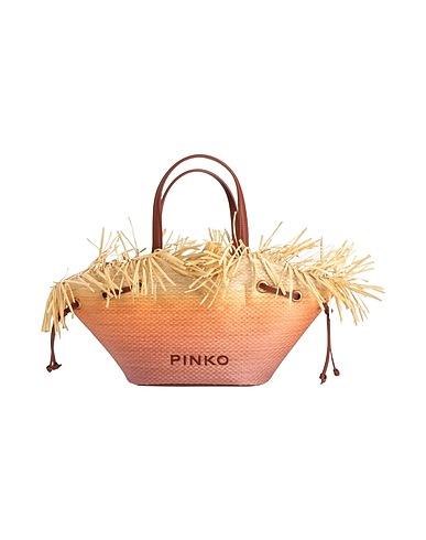 PINKO ハンドバッグ オレンジ ナイロン 62% / コットン 38%
