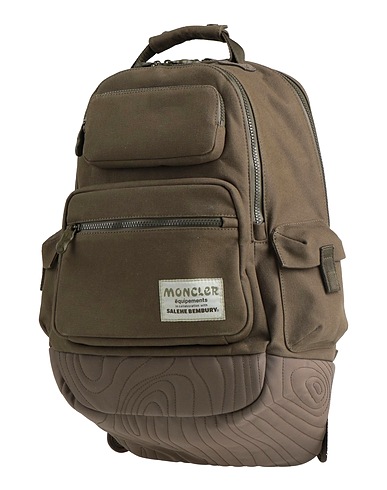 MONCLER x SALEHE BEMBURY Backpacks Military green 100% Cotton, Polyester, Leather