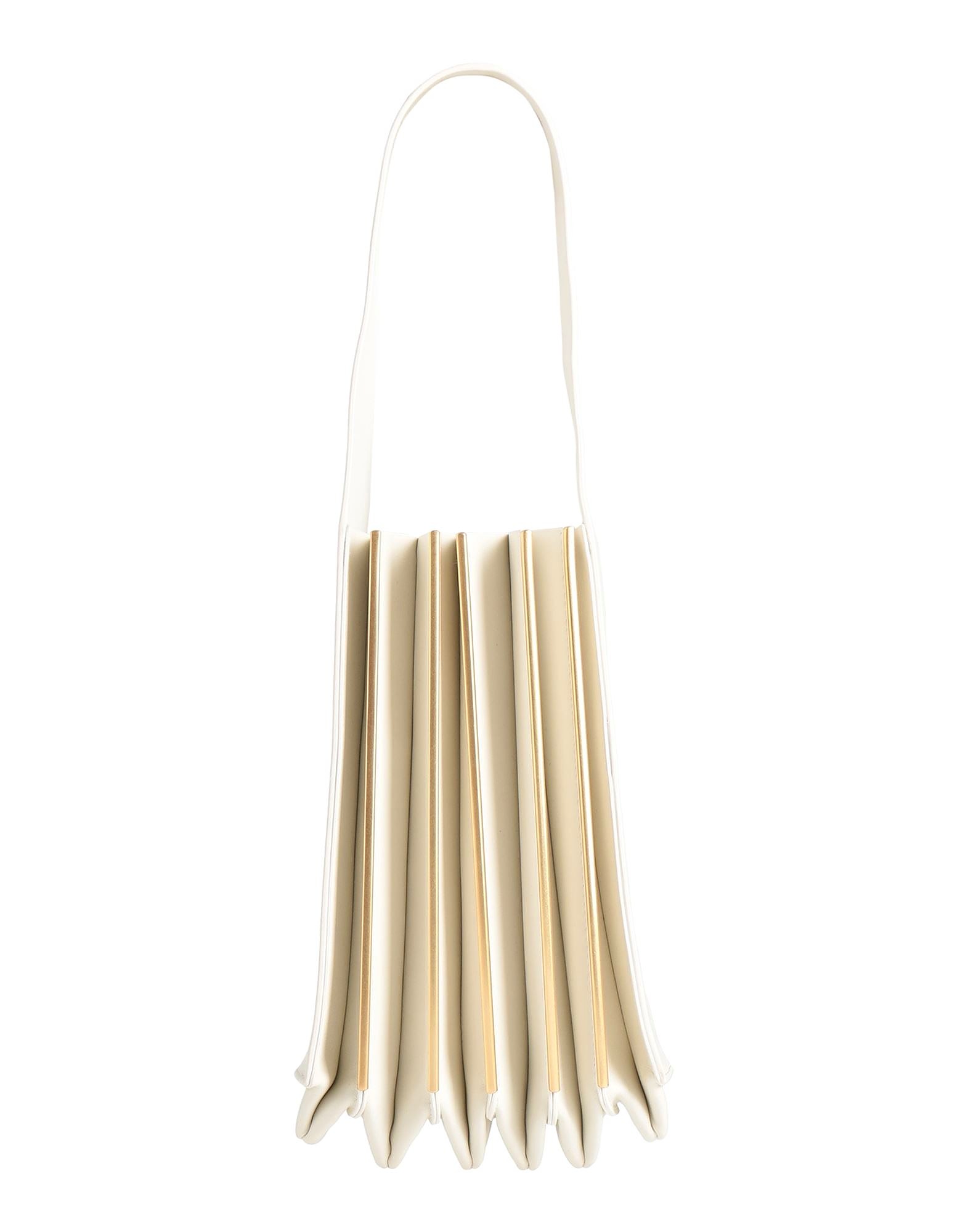 SIMKHAI Handbag White Leather, Metal zoomed