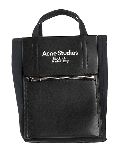 ACNE STUDIOS Borsa a mano Nero 100% Nylon, Pelle di vitello