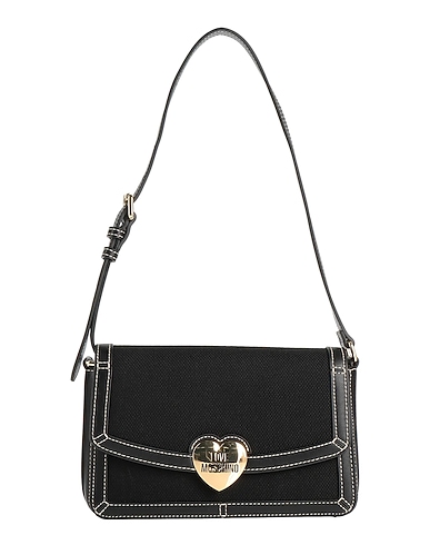 LOVE MOSCHINO Shoulder bag Black 30% Polyurethane, 30% Polyester, 20% Cotton, 20% PVC - Polyvinyl chloride