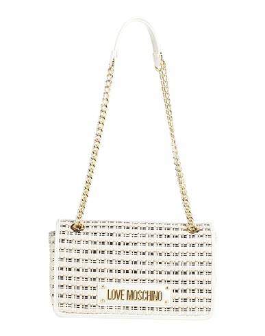 LOVE MOSCHINO Borsa a spalla Bianco 40% Polipropilene, 30% Cotone, 20% Poliuretano, 10% Poliestere