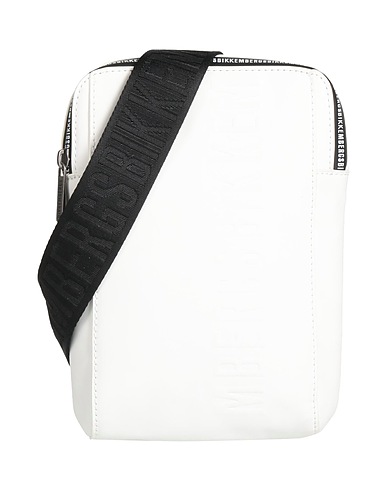 BIKKEMBERGS Across-body bag White 100% Polyester, Polyurethane coated