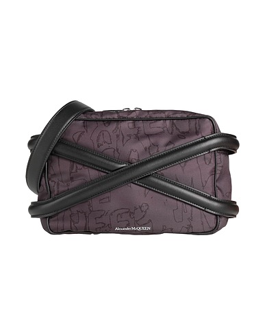 MCQUEEN Across-body bag Black Textile fibres, Leather