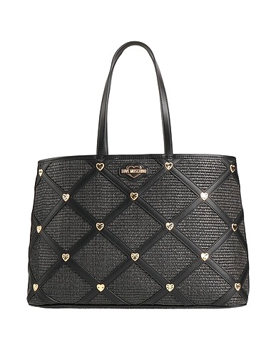 LOVE MOSCHINO Handbag Black 50% Polyester, 35% Polypropylene, 15% Polyethylene