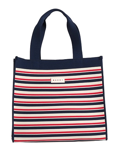 MARNI Handbag Navy blue 100% Polyester, Cotton, Polyurethane, Brass, Steel