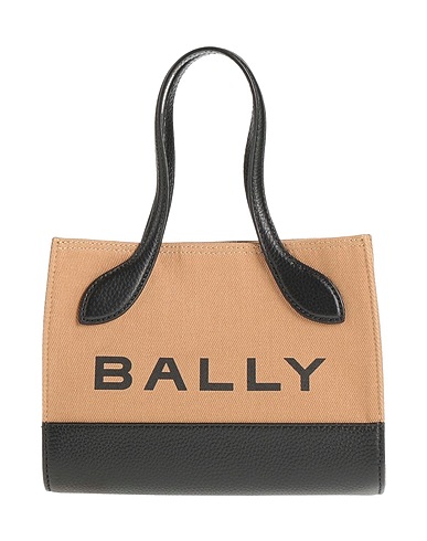 BALLY Handbag Camel Leather, Textile fibers