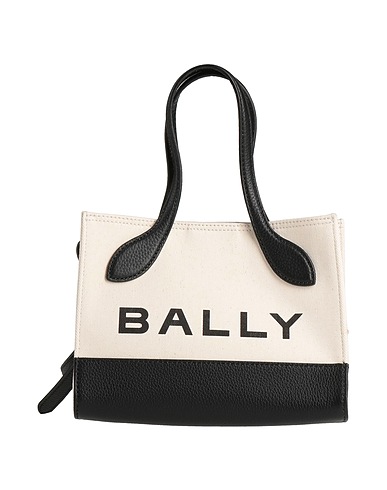 BALLY Bolso de mano Negro Cuero, Fibras textiles