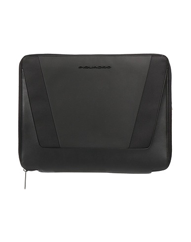 PIQUADRO Handbag Black Cow leather, Metal, EVA (Ethylene - Vinyl - Acetate), PES