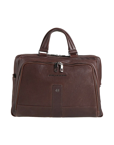 PIQUADRO Handbag Dark brown Cow leather, EVA (Ethylene - Vinyl - Acetate), Nylon, Polyester, Metal