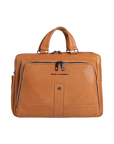 PIQUADRO Handbag Tan Cow leather, EVA (Ethylene - Vinyl - Acetate), Nylon, Polyester, Metal