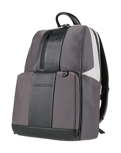 PIQUADRO Backpacks Grey Recycled nylon, Metal