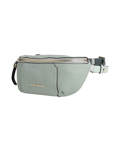 PIQUADRO Belt Bags Sage green Cow leather, Nylon, Polyester, Metal