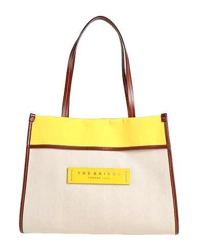 THE BRIDGE Shoulder bag Cream Textile fibers, Leather
