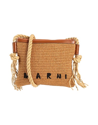 MARNI Borsa a tracolla Cammello 52% Cotone, 48% Poliammide, Pelle di bovino