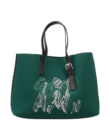 GIORGIO ARMANI Handbag Emerald green Textile fibres, Leather