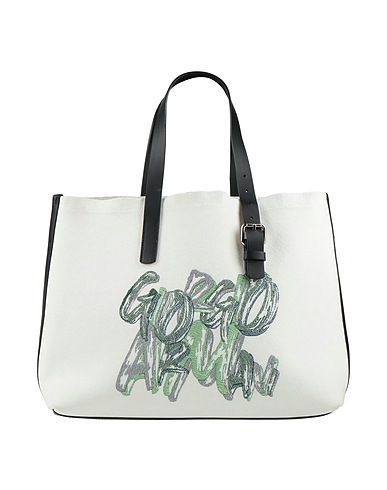 GIORGIO ARMANI Handbag White Textile fibers, Leather