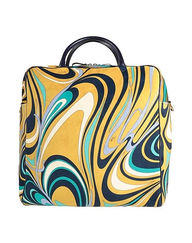 PUCCI Handbag Lime green 100% Polyester, Calfskin