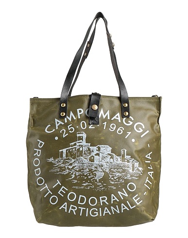 CAMPOMAGGI BORSE Verde militare 100% Cotone, Pelle di bovino