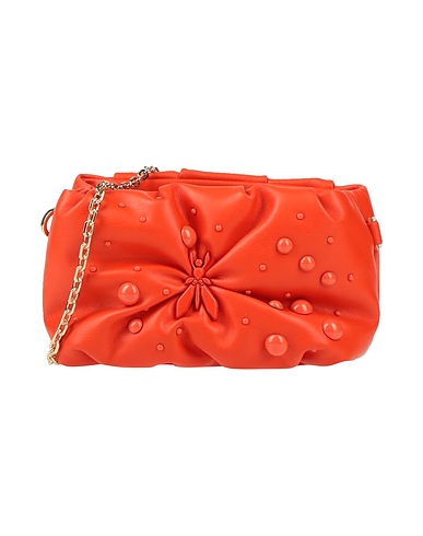 PATRIZIA PEPE Umhängetasche Orange 40% Polyester, 36% Polyurethan, 14% Andere Fasern, 10% Palmfasern