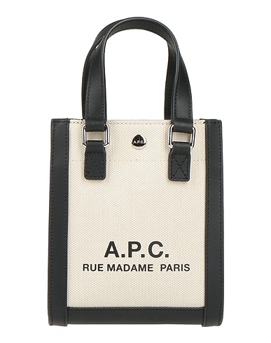 A.P.C. Handbag Black 50% Linen, 50% Cotton, Cow leather