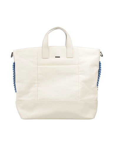 EMPORIO ARMANI Handbag White 100% Cotton, Cow leather