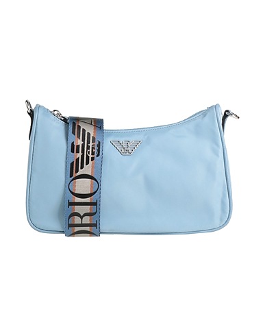 EMPORIO ARMANI Across-body bag Sky blue 100% Recycled polyamide, Polyester