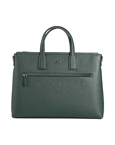 FERRAGAMO Деловые сумки Тёмно-зелёный Кожа