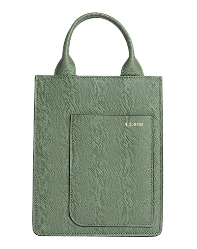 VALEXTRA Borsa a mano Verde militare 100% Pelle di vitello