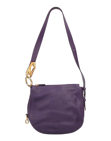 BURBERRY Shoulder bag Dark purple Leather